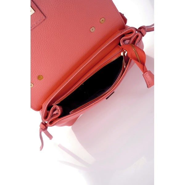 Geantă din piele Federica Bassi Anna, portocaliu deschis-image-1