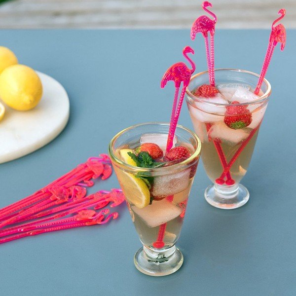 Set 12 bețișoare pentru cocktail Rex London Flamingo-image-1