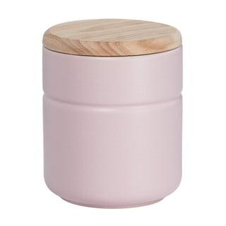 Recipient din porțelan cu capac din lemn Maxwell & Williams Tint 600 ml, roz