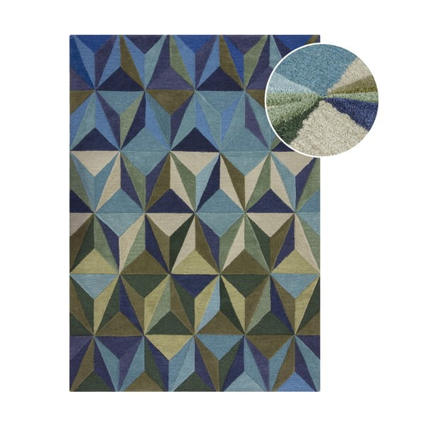 Covor albastru din lână 160x230 cm Reverie – Flair Rugs