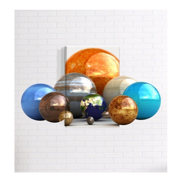 Tablou de perete 3D Mosticx Planets, 40 x 60 cm