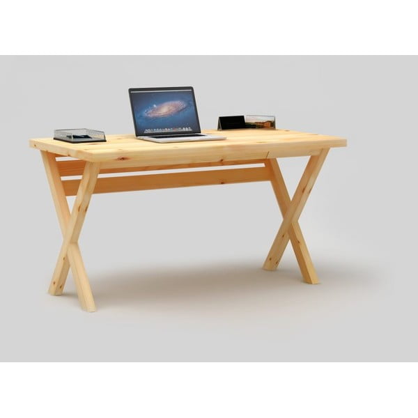 Birou cu blat natur Only Wood Desk X 