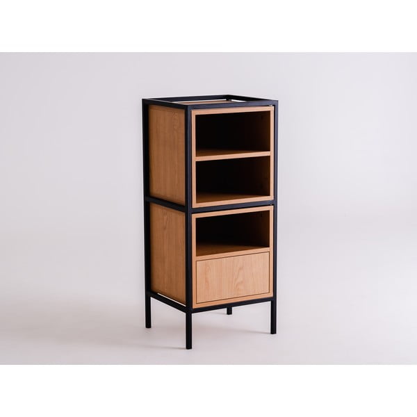 Bibliotecă neagră cu aspect de stejar 45x102 cm Skap - CustomForm-image-2