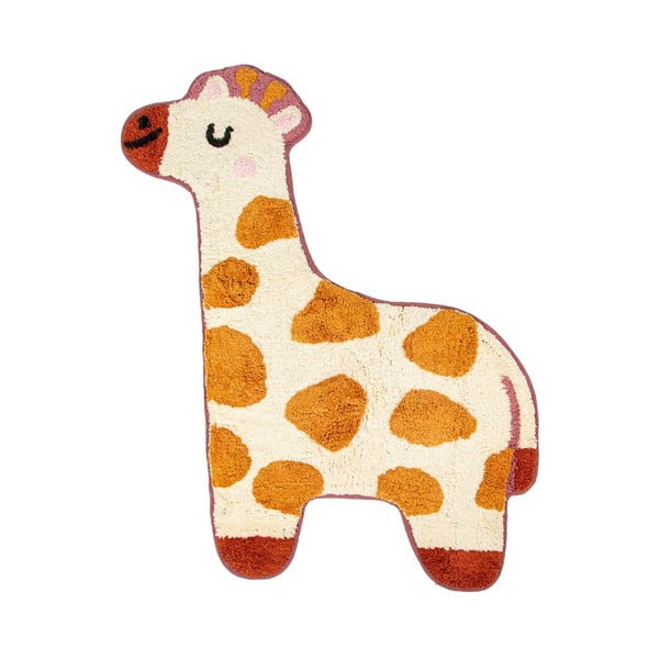 Covor din bumbac pentru copii Sass & Belle Giraffe, 57 x 80 cm, portocaliu- bej