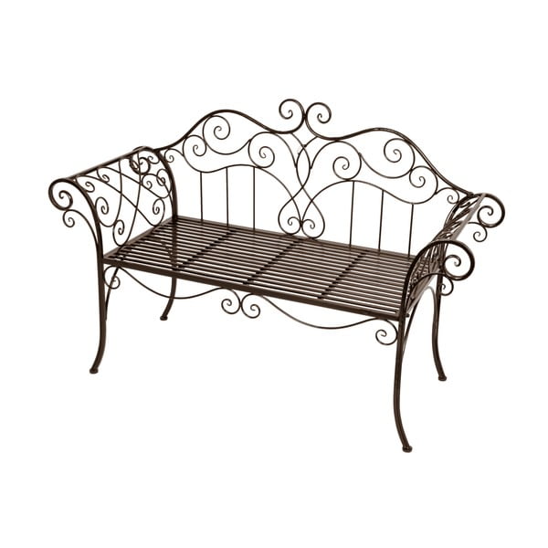 Bancă de grădină neagră/maro închis din metal Selene – Garden Pleasure