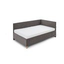 Pat pentru copii  gri antracit pe colț tapițat cu spațiu de depozitare cu somieră 90x200 cm Cool – Meise Möbel