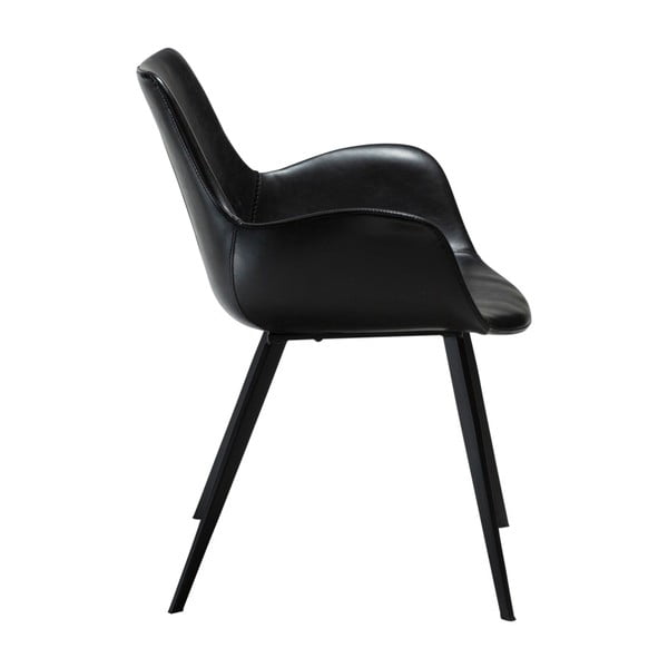 Scaun dining din piele cu cotiere DAN-FORM Denmark Hype, negru-image-3