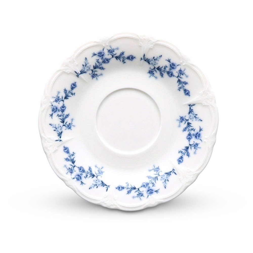 Farfurioară albă/albastră din porțelan ø 16,5 cm Retro – BonBistro