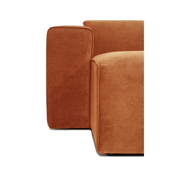 Colțar portocaliu   din catifea reiată  (cu șezlong pe partea stângă ) Sting - Scandic-image-4