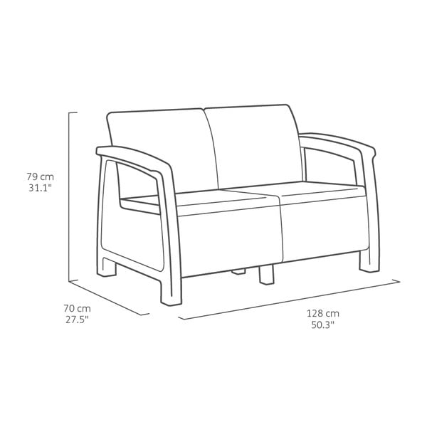 Set mobilier de grădină gri închis pentru patru persoane Corfu – Keter-image-2