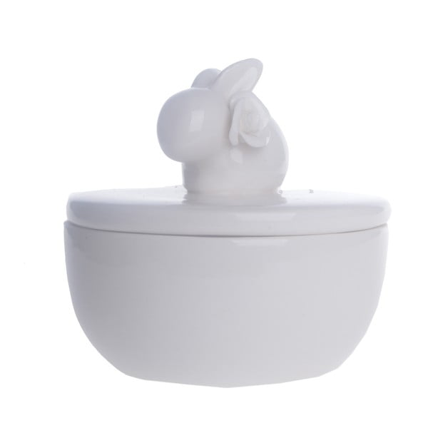 Recipient din ceramică Ewax Bunny Rosie, alb