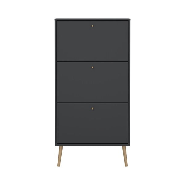 Pantofar gri antracit cu deschidere înclinată Bodo – Tvilum-image-2