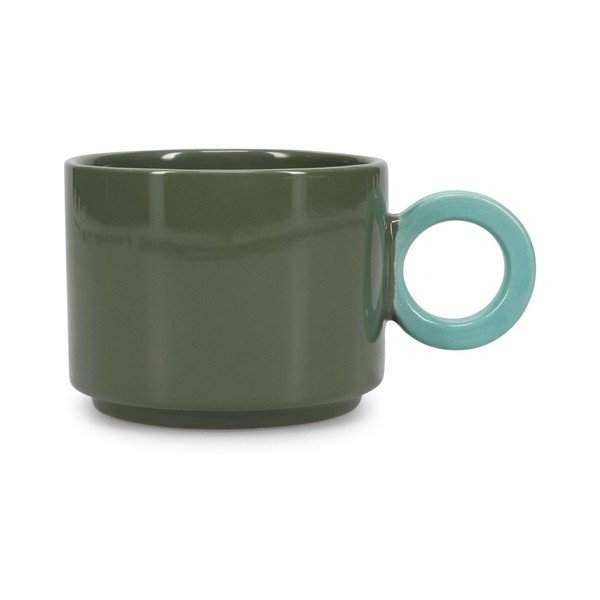 Cană verde din gresie ceramică 280 ml Lou – ONA