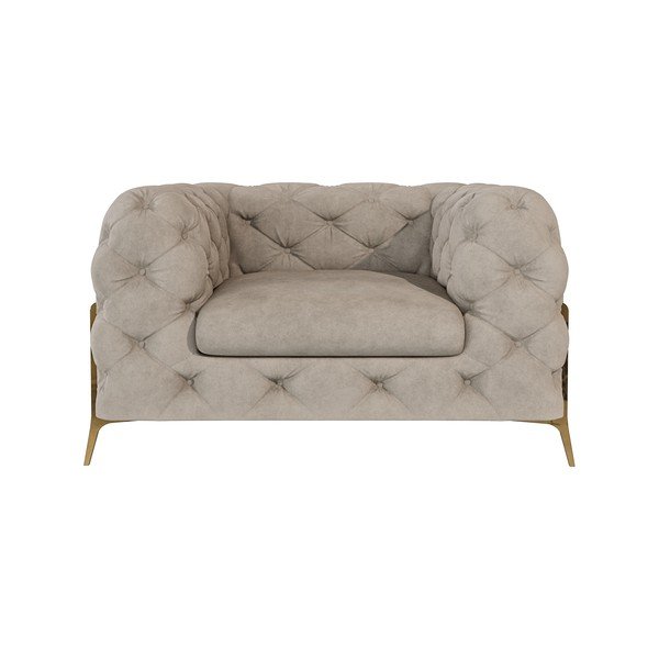 Fotoliu grej cu tapițerie din catifea Chelsea Bis – Ropez-image-2