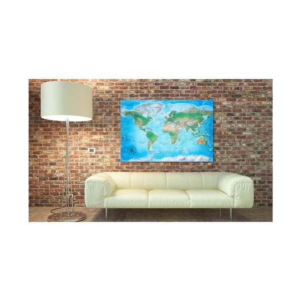 Avizier cu harta lumii Bimago Traditional Cartography, 90 x 60 cm-image-1