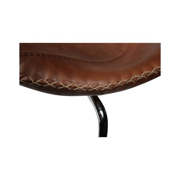 Scaun din piele moale cu picioare metalice DAN-FORM Denmark Flair, maro-image-4