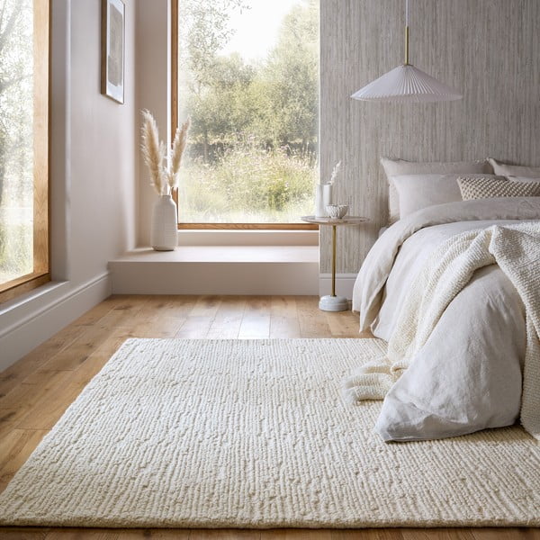 Covor fildeș țesut manual din lână 160x230 cm Harris Boucle – Flair Rugs-image-1