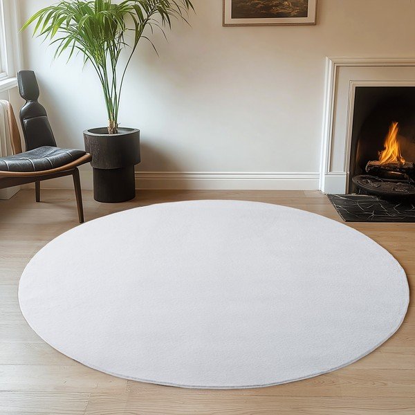 Covor alb rotund ø 120 cm Joy 1400 – Ayyildiz Carpets-image-1