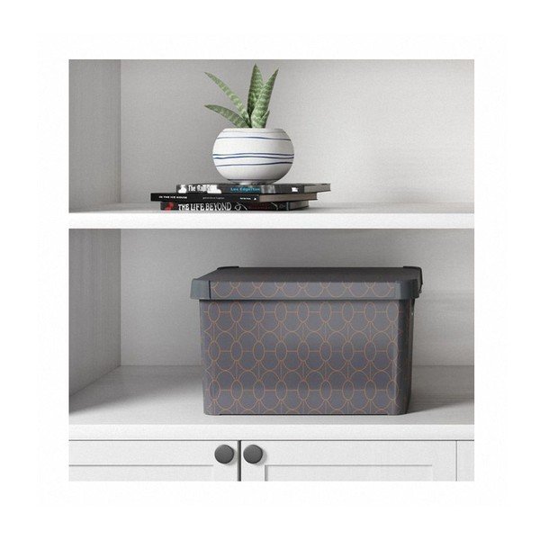 Cutie de depozitare gri închis cu capac Curver Art Deco, 22 l-image-2