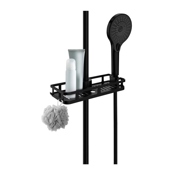 Raft pentru baie negru mat autoadeziv din plastic Libertà – Wenko-image-2