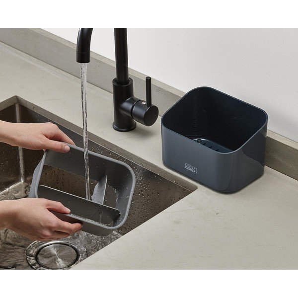 Suport pentru accesorii de spălat gri închis din plastic SinkStore – Joseph Joseph-image-3