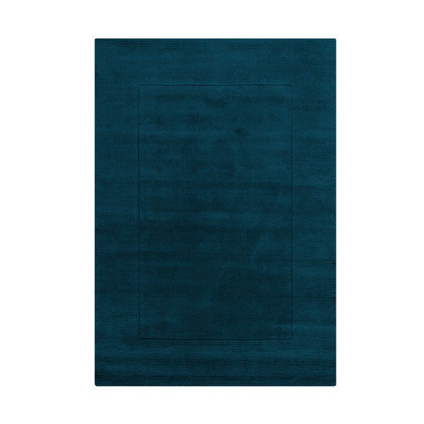 Covor albastru închis țesut manual din lână 120x170 cm Textured Wool Border – Flair Rugs