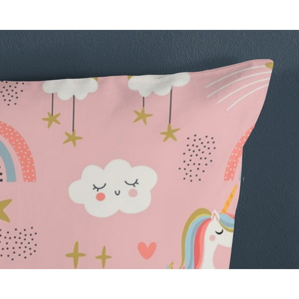 Lenjerie de pat pentru copii albastră-roz din bumbac pentru pat de o persoană 140x200 cm Suus – Good Morning-image-3