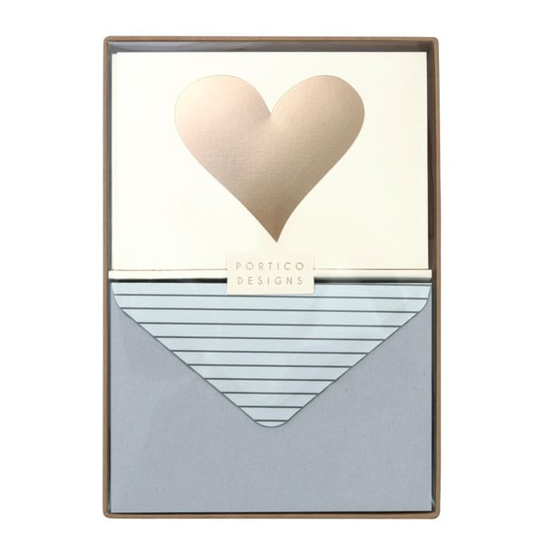 Set 10 felicitări cu plic Portico Designs Heart