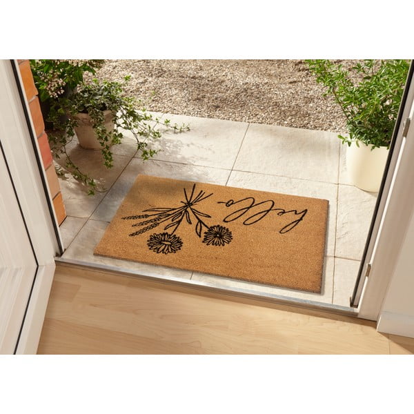 Covoraș de intrare din fibre de cocos 75x45 cm Hello & Flowers - Hanse Home-image-1