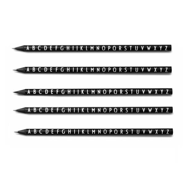 Set 5 creioane Design Letters Pencils, negru