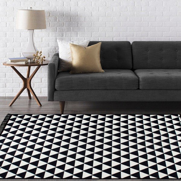 Covor reversibil Apollon, 80 x 150 cm, alb-negru-image-1