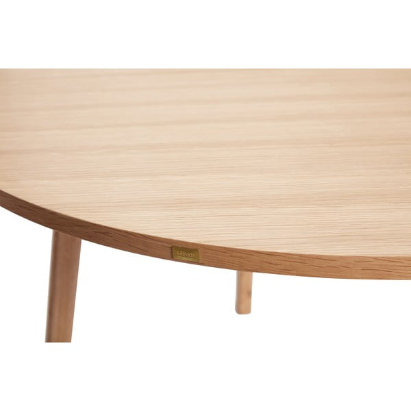 Masă de dining în culoare naturală rotundă cu aspect de lemn de stejar ø 115 cm Ground – Hübsch-image-4