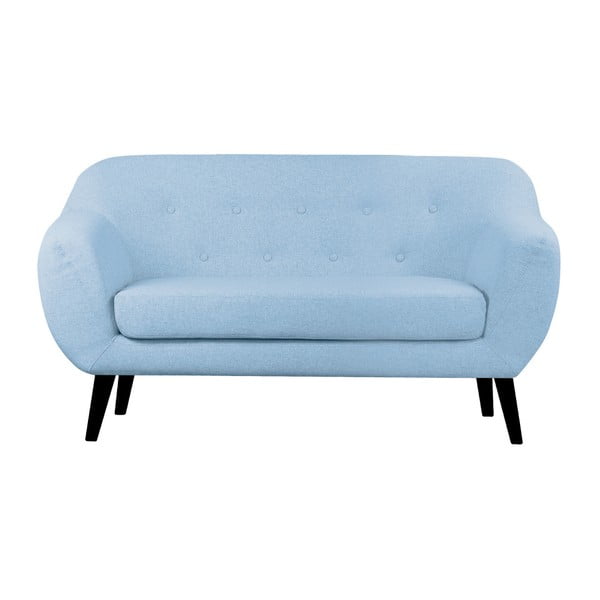 Canapea cu 2 locuri Scandizen Lola, cu picioare negre, albastru