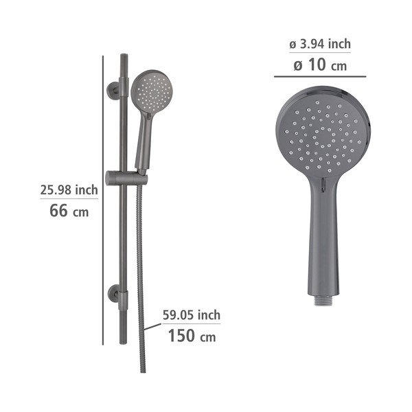 Set de duș gri din oțel inoxidabil 66 cm Young – Wenko-image-3