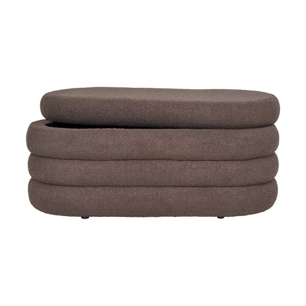 Bancă maro cu tapițerie din țesătură bouclé Dartford – House Nordic-image-2