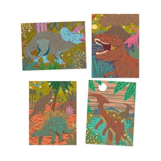 Imagini răzuibile pentru copii Djeco „Dinozauri”