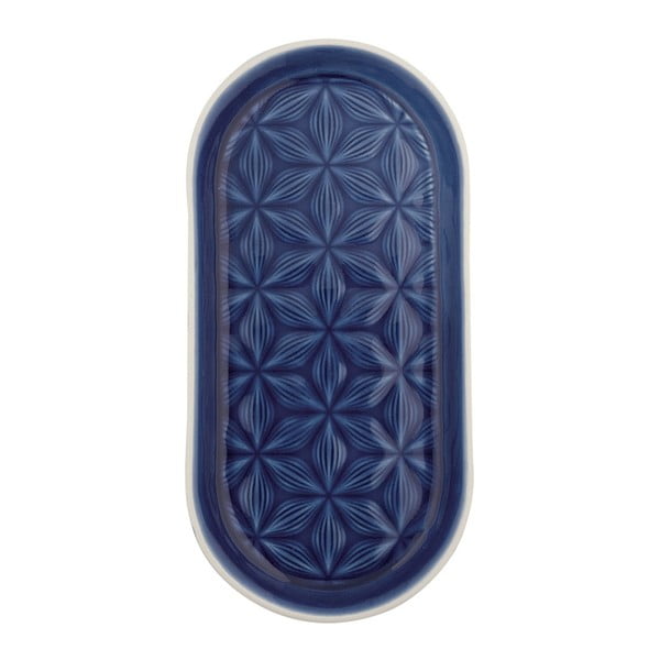 Tavă din ceramică Green Gate Kallia, albastru închis