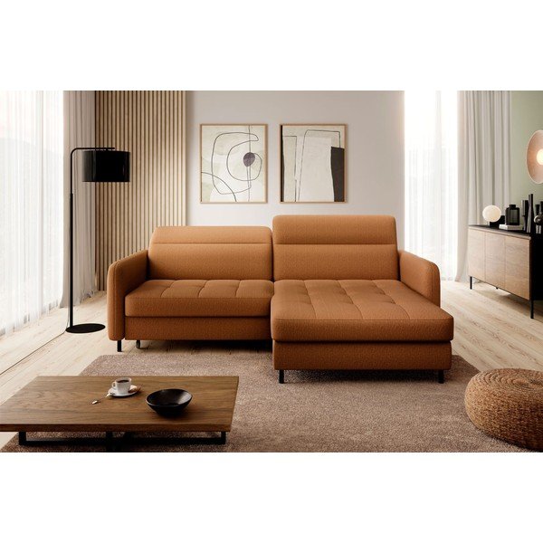 Colțar galben extensibil/cu spațiu de depozitare cu tapițerie din catifea (cu colț pe partea dreaptă/cu șezlong) Gomsi – ELTAP-image-3