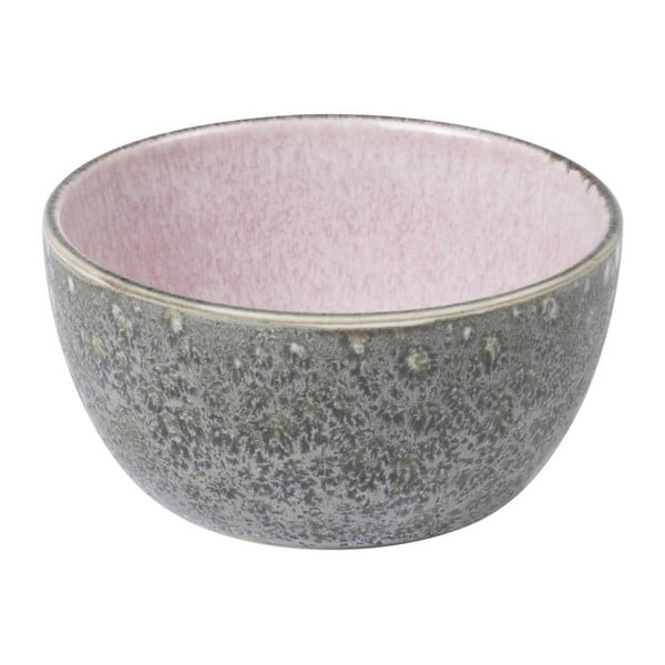Bol din ceramică și glazură interioară roz Bitz Mensa, diametru 10 cm, gri