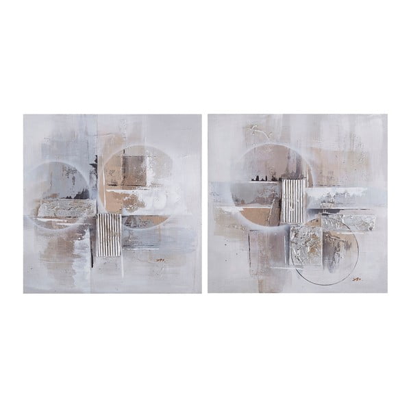 Set 2 tablouri Ixia Abstract, 60 x 60 cm