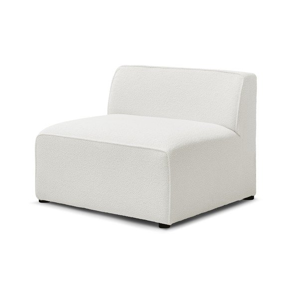 Modul pentru canapea modulară alb cu tapițerie din țesătură bouclé (de mijloc) Megeve – Bobochic Paris-image-3