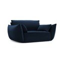 Fotoliu albastru închis cu tapițerie din catifea Vanda – Mazzini Sofas