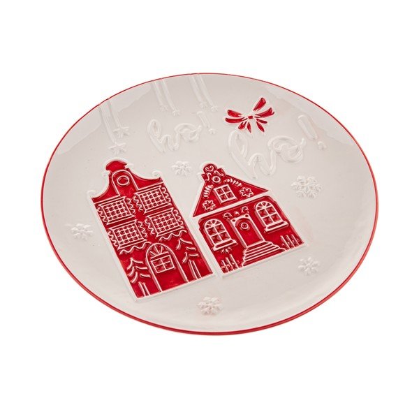 Farfurie albă pentru servire din ceramică ø 26 cm  cu model de Crăciun Christmas cottage – Dakls