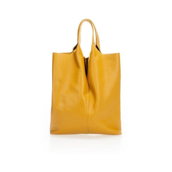 Geantă din piele Giulia Massari Silvia, galben-image-1