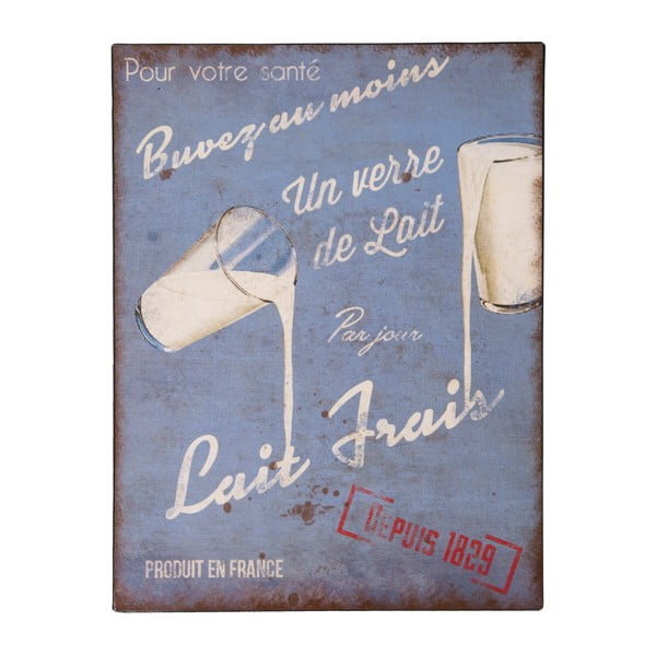 Poster metalic Antic Line Lait Frais, 25 x 33 cm