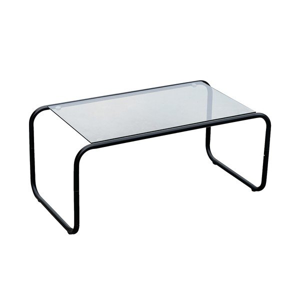 Măsuță de cafea neagră cu blat din sticlă 40x80 cm Ventana – Leitmotiv