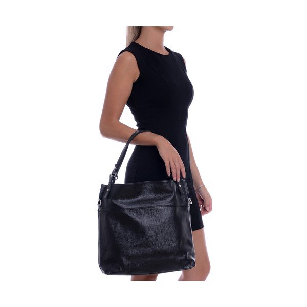 Geantă de mână din piele Roberta M Angelica, negru-image-2