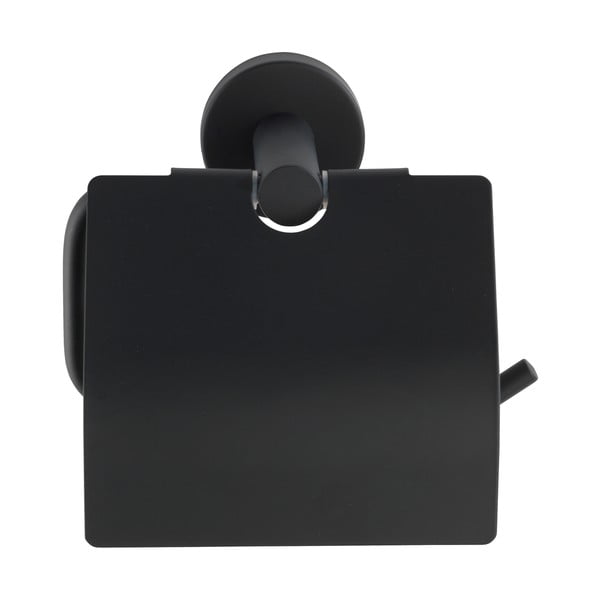 Suport pentru hârtie igienică negru mat de montat pe perete din oțel inoxidabil Bosio – Wenko-image-2