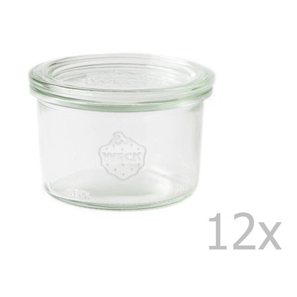 Set 12 borcane cu capac ermetic Weck Sturz, 200 ml