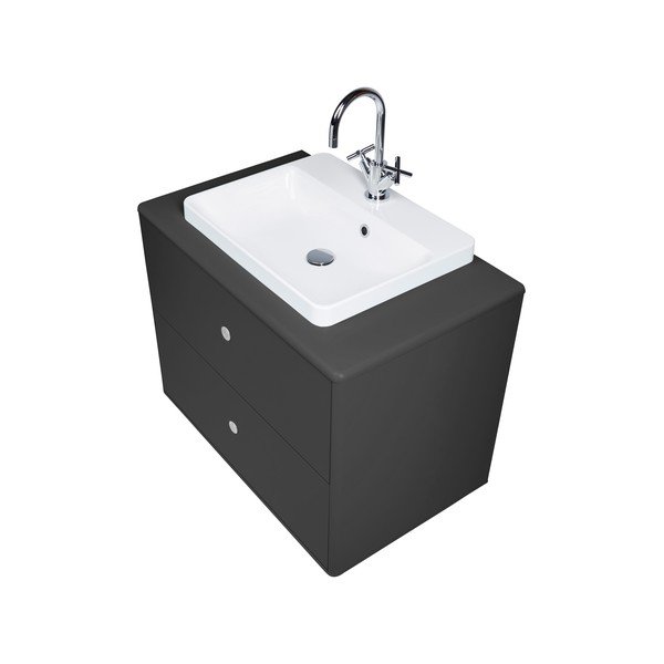 Dulap cu chiuvetă fără baterie gri antracit suspendat 80x62 cm Color Bath – Tom Tailor-image-3
